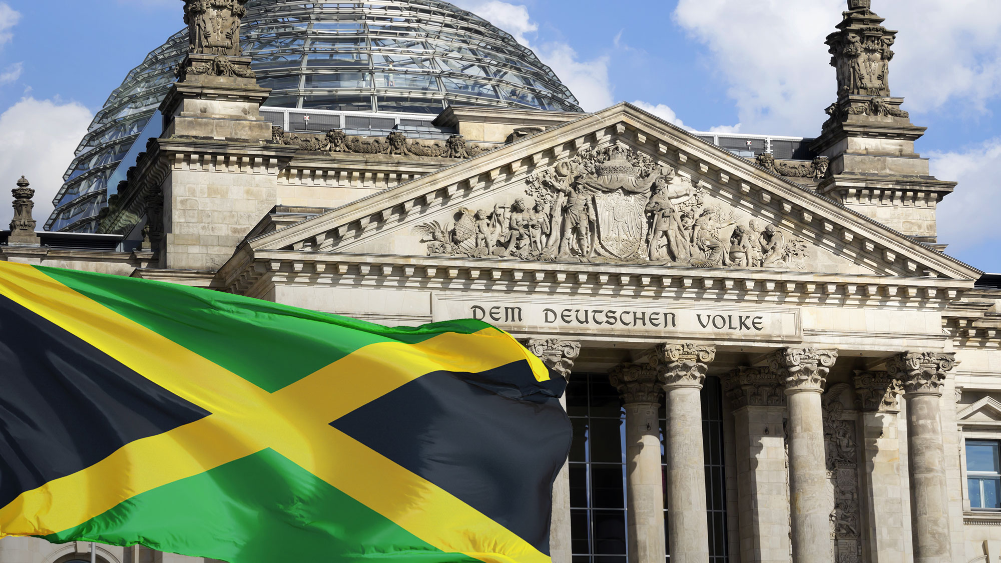 Jamaika-Flagge vor Reichstag