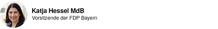 Katja Hessel, Mitglied des deutschen Bundestages für die Fraktion der Freien Demokraten und Vorsitzende der FDP Bayern. 