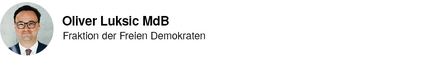 Oliver Luksic, Mitglied des deutschen Bundestages für die Fraktion der Freien Demokraten. 