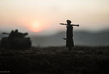 Silhouette Soldat mit Bazooka