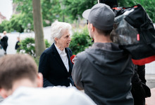 Strack-Zimmermann beim Wahlkampfendspurt in Nürnberg. 