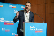 Martin Hagen bei seiner Rede auf dem Landparteitag der FDP Bayern. 