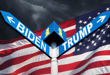 US-Flagge, Biden, Trump