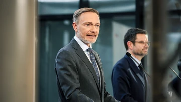 Lindner und Buschmann bei der Pressekonferenz. 